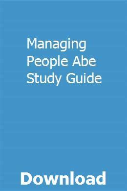 Managing People Abe Study Guide