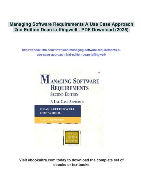 Managing Software Requirements A Use Case Approach Addison Wesley Object Technology Series