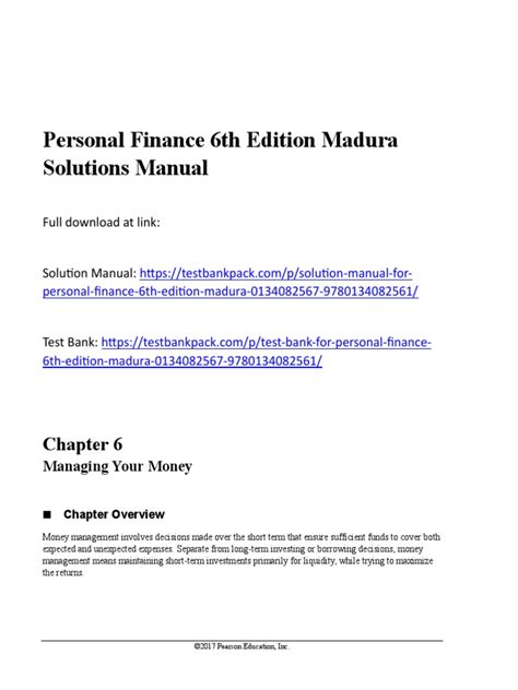 Full Download Managing Your Personal Finance 6Th Edition Answers File Type Pdf 