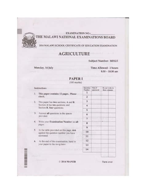 Maneb Examination 2014 Question
