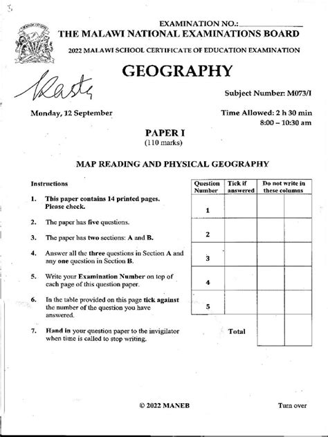 Maneb Msce Past Papers