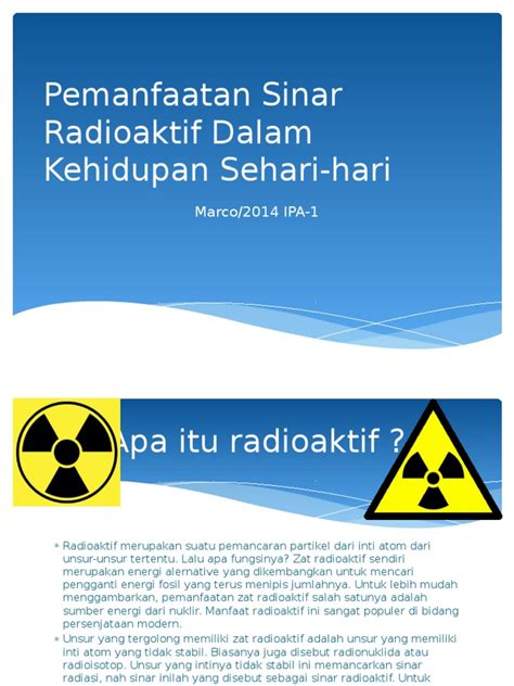 manfaat radioaktif dalam kehidupan sehari hari