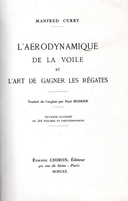manfred curry l aa c rodynamique de la voile et l
