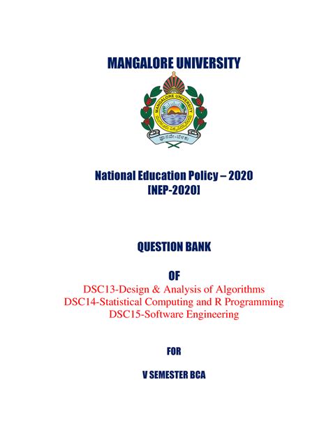 Mangalore University Bca Notes