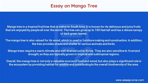 mango tree biography examples