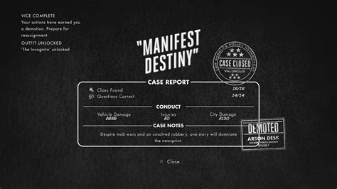 Manifest Destiny Walkthrough