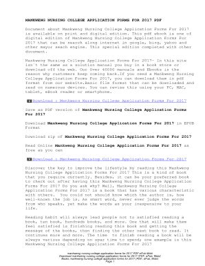 mankweng nursing college application forms
