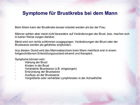 mann brustkrebs