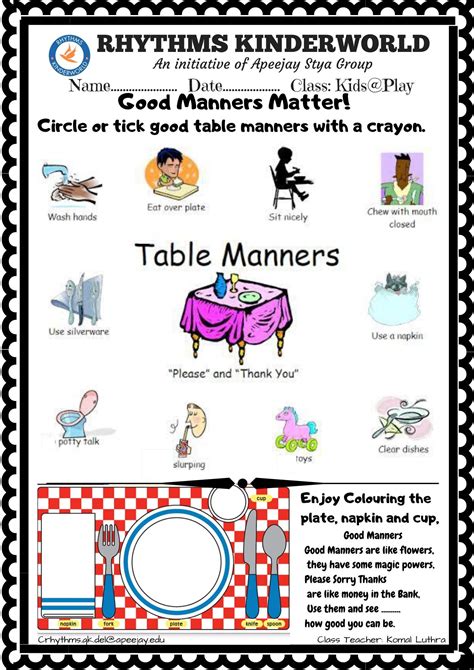 Manners Theme For Preschool Manners Worksheets For Preschool - Manners Worksheets For Preschool