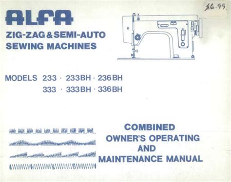 Manual Automatic Zig Zag Model 305 Sewing Machine