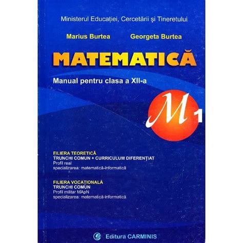 manual matematica clasa 12 m1 burtea pdf