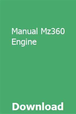 Manual Mz360 7wu Engine
