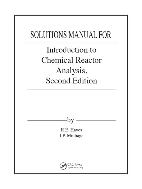 Manual Solution Of Henry Reactor Analysis
