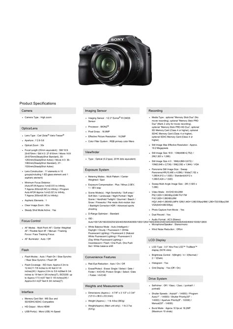 Manual Sony Camera