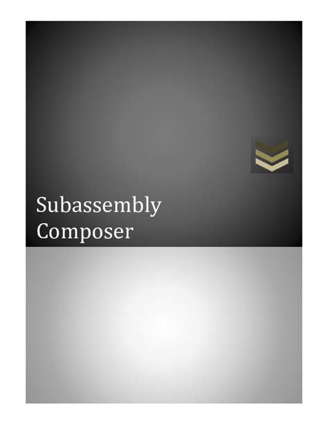 Manual Subassembly Composer 2013