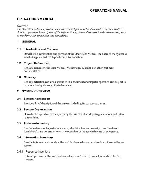 Full Download Manual Documentation Template 