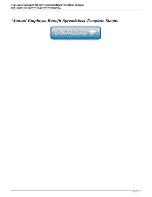 Read Online Manual Employee Benefit Spreadsheet Template Simple 