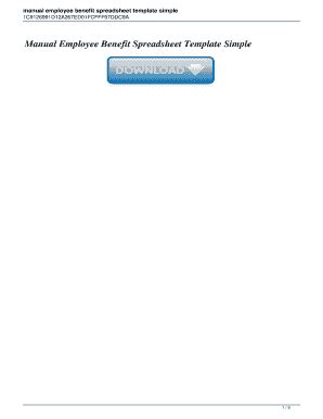 Read Online Manual Employee Benefit Spreadsheet Template Simple 