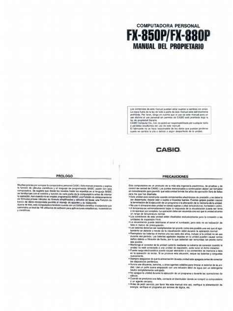 Download Manual For Casio Fx 880P File Type Pdf 