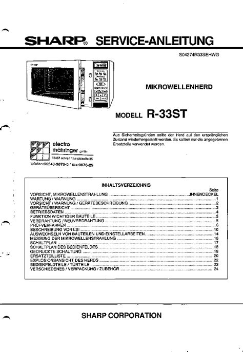 Read Manual For Sharp Microwave R33St 