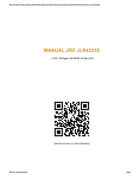 Read Online Manual Jrc Jlr4331E File Type Pdf 