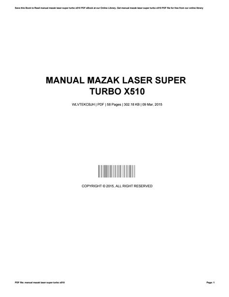 Read Manual Mazak Laser 