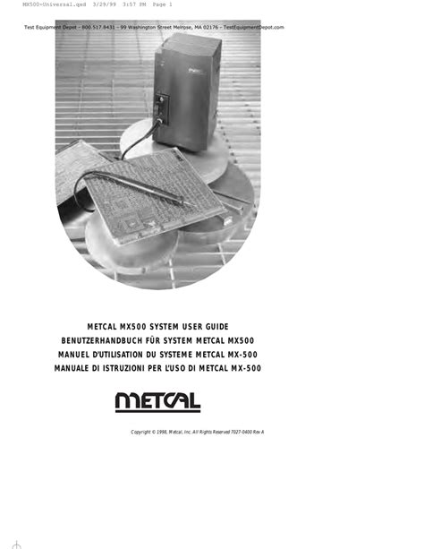 Download Manual Metcal User Guide 