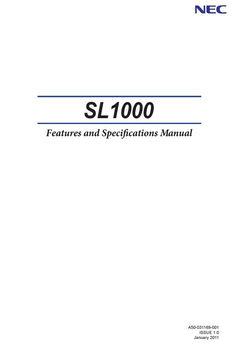 Download Manual Of Nec Sl1000 