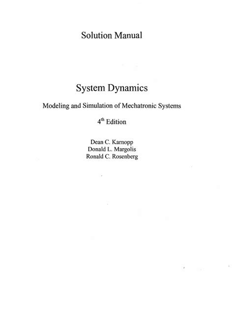 Download Manual Solution Of System Dynamics Karnopp File Type Pdf 