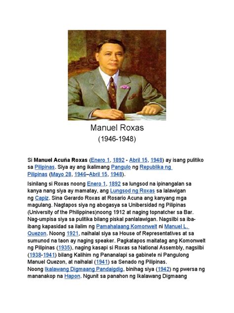 manuel roxas biography summary examples