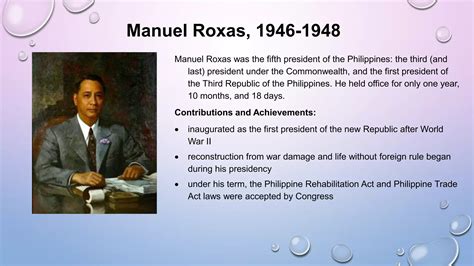 manuel roxas contributions to roth