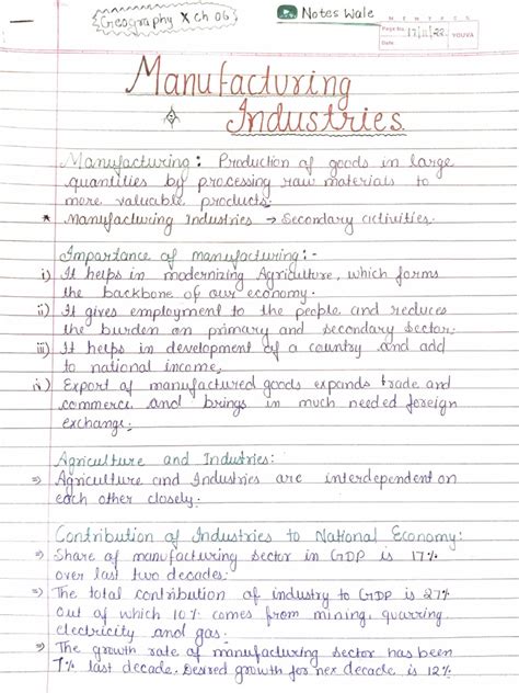 Manufacturing Industries Notes