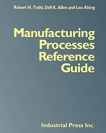 Read Online Manufacturing Processes Reference Guide 