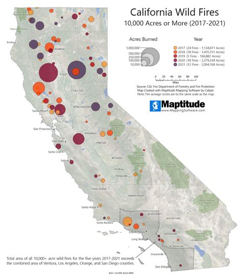 map fires california