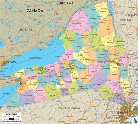 map new york state