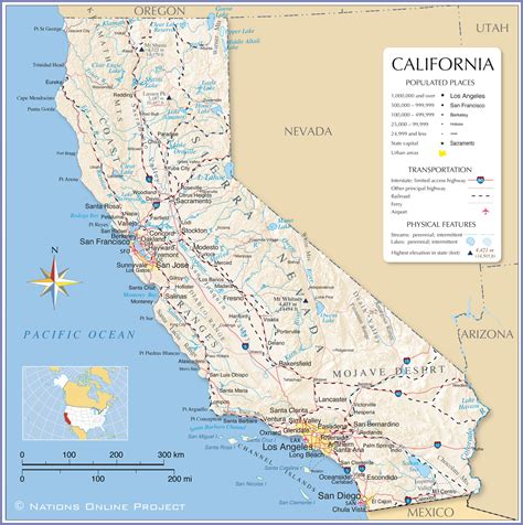 map of california map