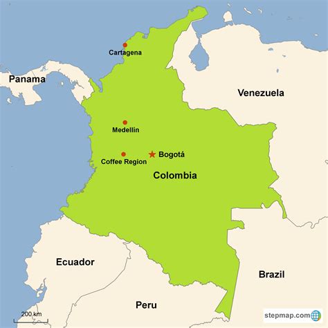 map of colombia south america