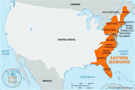 Map Of Eastern Seaboard