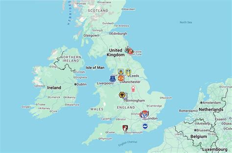 Map Of Epl Teams