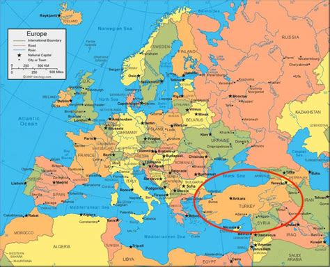 map of europe and turkey