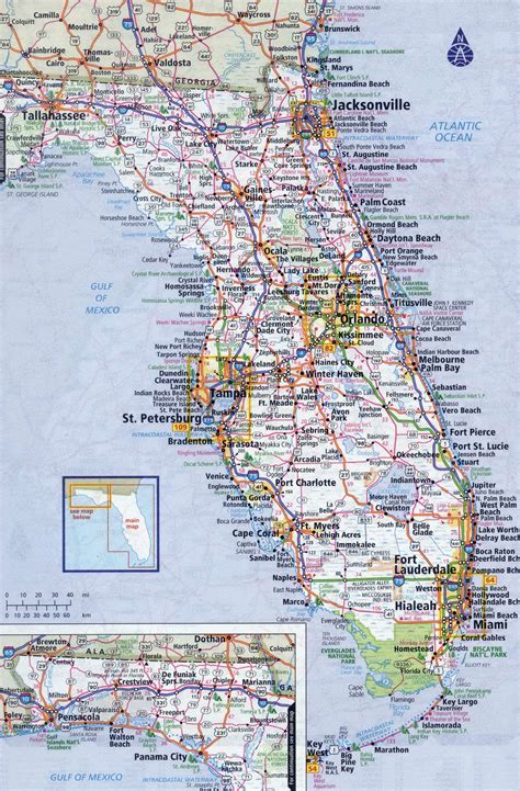 Map Of Florida Cities And Roads Gis Geography Florida State Map For Kids - Florida State Map For Kids
