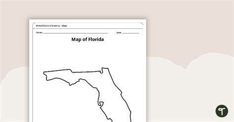 Map Of Florida Template Teach Starter Florida Map Second Grade Worksheet - Florida Map Second Grade Worksheet