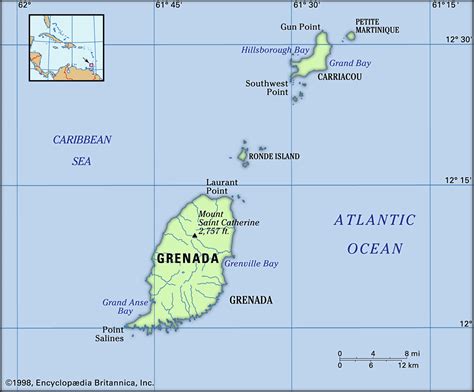 Map Of Grenada West Indies