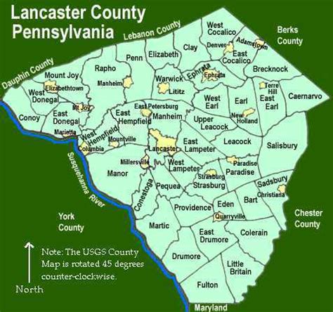 Map Of Lancaster County Pa