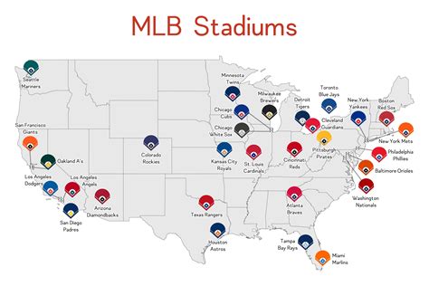 Map Of Major League Baseball Stadiums
