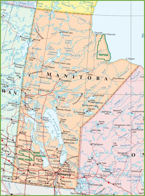 Map Of Manitoba Canada