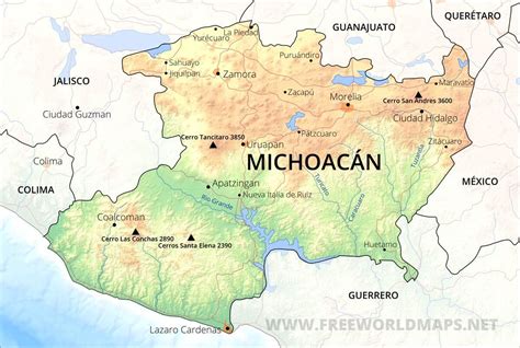 Map Of Mexico Michoacan