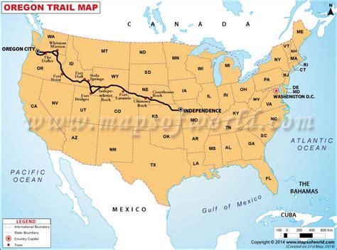 map of oregon trail