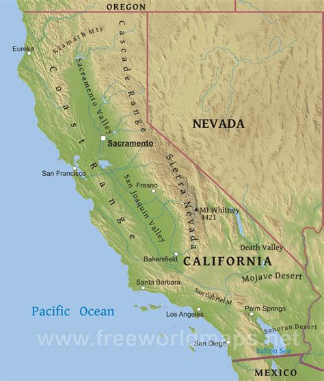Map Of Sierra Mountains
