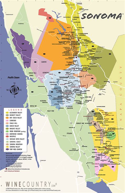 Map Of Sonoma Wineries